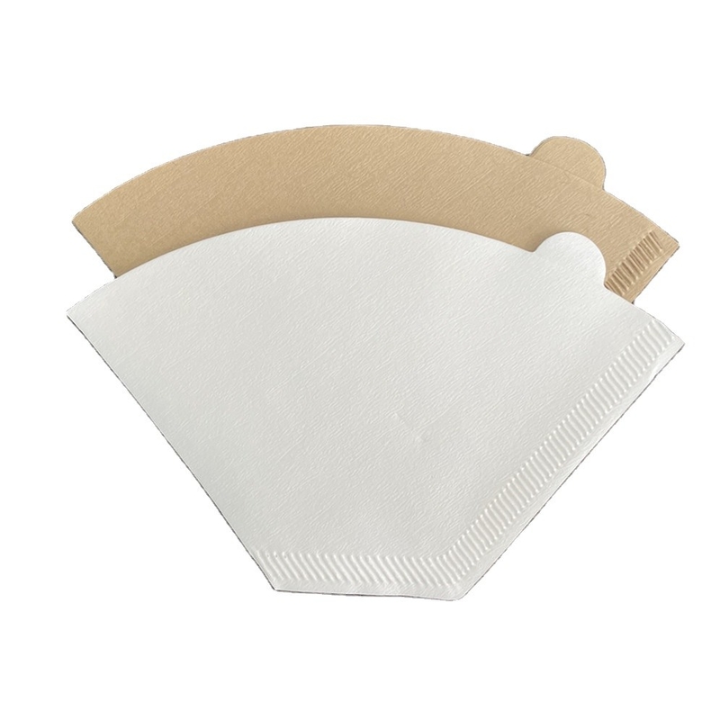 White Flat Bottom Shape Wave Flat Bottom Coffee Filter Wood Pulp